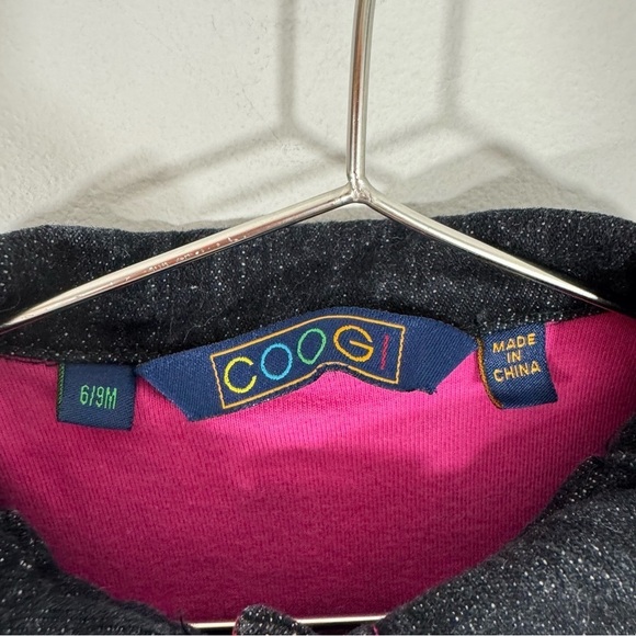 Coogi Baby Denim Dress Sz 6-9 Mos Dark Wash Snap Front Jacket Colourful Cute EUC - Picture 3 of 10